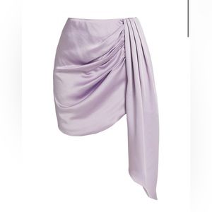 Jonathan Simkhai White Mae Draped Satin Mini Skirt - Size 2